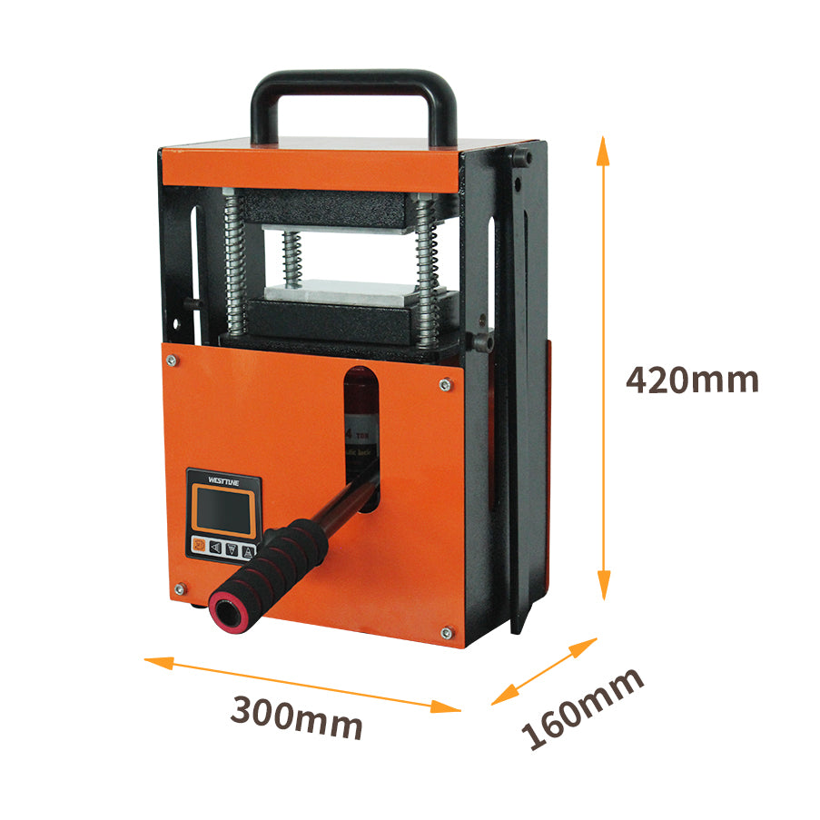 4 Ton Rosin Press Machine with Hydraulic Jack Dual 3x5 Inch Heating Plates LCD Controller Dual Channel Independent Heating