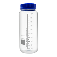 1000ml Clear Glass Round Media Storage Bottles, Wide Mouth, GL70 Screw Cap, Graduated, Borosilicate Glass, 30 pcs /Pack