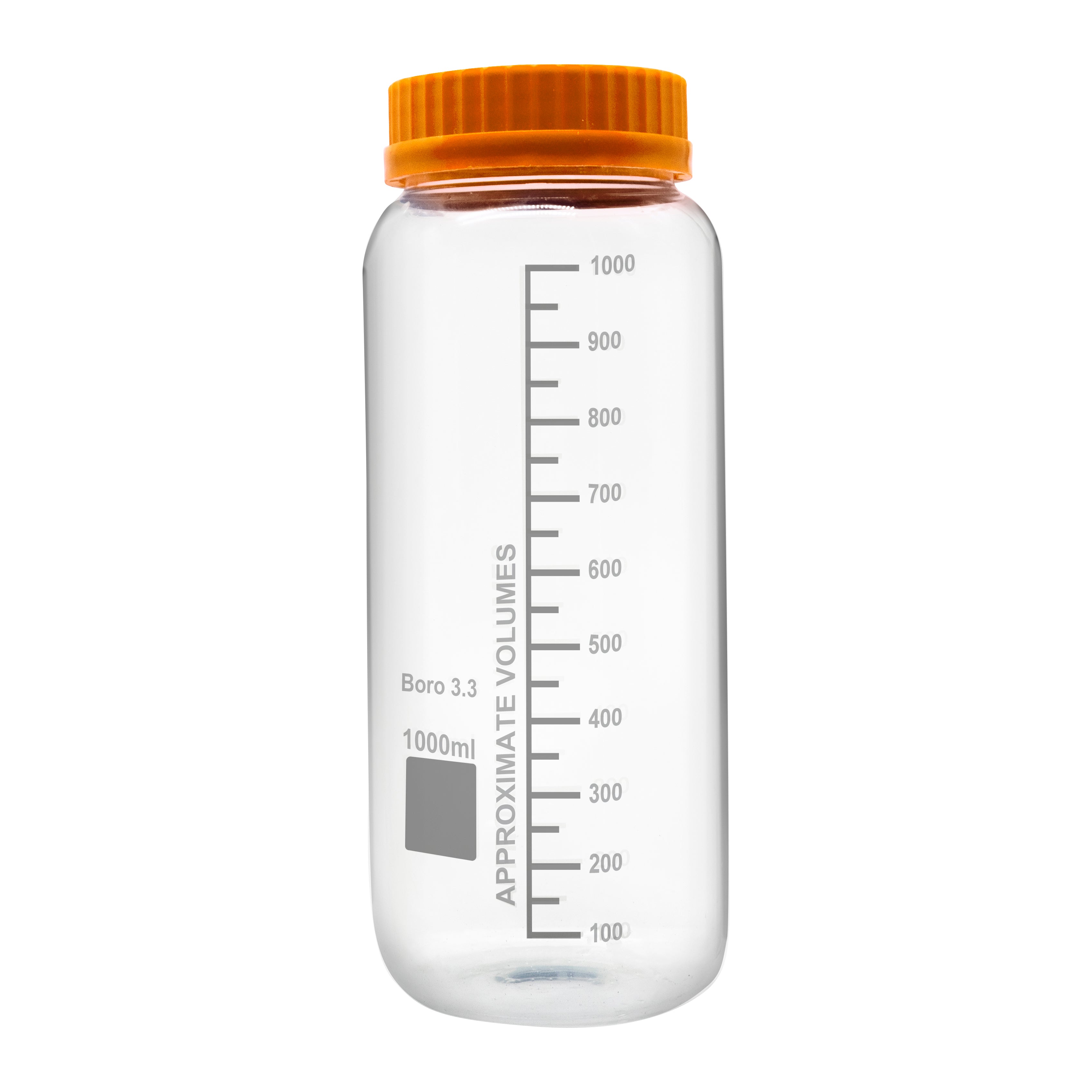 Storage bottle with glass stopper, Capacity 1000 ml, Colorless